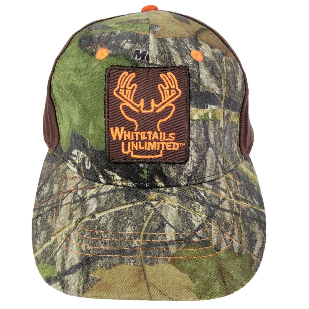 Paramount‎ Outdoors Whitetails Unlimited Hat OSFA Camo Brown Orange Hunting Cap